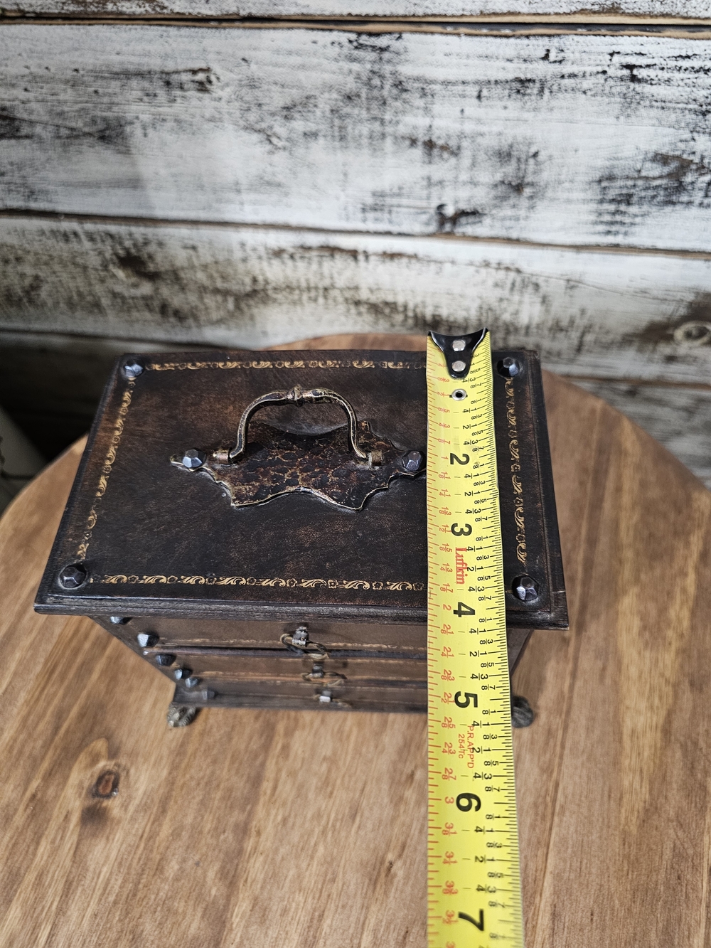 "Vintage" Antique-Style Unique Wooden Jewelry Organizer with Three Drawers - Picture 13 of 13